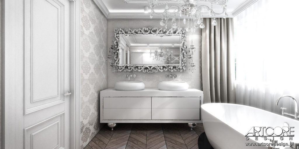 projektowanie wnętrz kraków łazienka glamour stylowe wnętrze